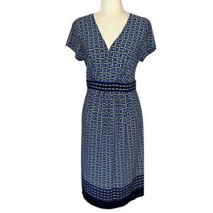 Motherhood Maternity Geometric Print Dress. Short Sleeves. Sz M Great Condition